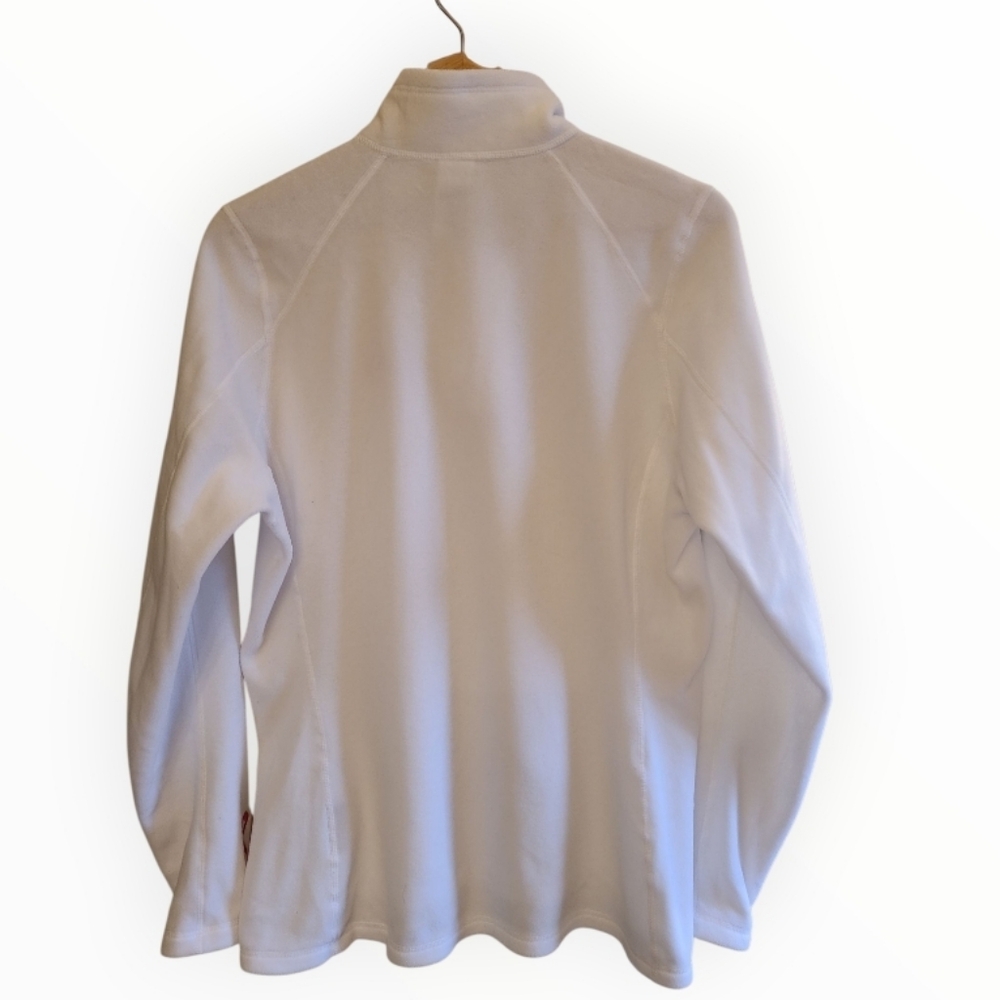 The North Face Polartec Classic 1/4 Zip Fleece Pullover Jacket White Pink Cancer - Picture 11 of 17